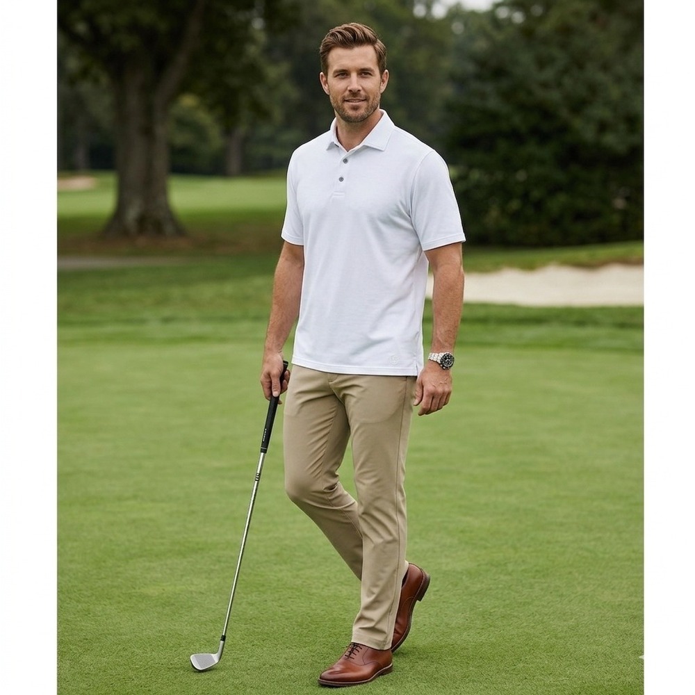 Greyson Polo Mens XXL White brrr Cooling Performance Pique Short Sleeve Shirt